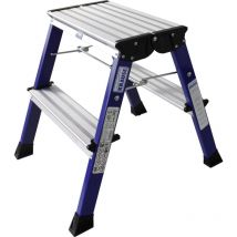 Marche-pied pliable à roulettes Krause bleu Krause 130082 Hauteur de travail (max.) (détails) 2.45 m