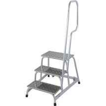 Krause – Marchepied de montage mobile aluminium – 3 marches – Charge max. 150 kg – Hauteur 1550 mm – Largeur 720 mm