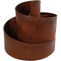 Kräuterspirale Aus Metall Natur Rost - 38 X 36 Cm - Pflanzentreppe Rund Mit 4 Kammern - Garten Deko Blumenschnecke Kräuterturm Pflanzspirale 
