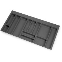 Besteckeinsatz Optima für Universalschublade, Modul 1.000mm, Kunststoff, Anthrazitgrau - Anthrazitgrauer - Emuca