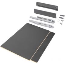Emuca Schubladegarnitur Vertex Für Küche Oder Badezimmer Mit 3d-verstellung, Höhe 93 Mm, Mit Spanplatten, Modul 900 Mm, Anthrazitgrau