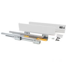 Außenschublade Concept 30kg Höhe 105mm, Tiefe 300mm, Stahl, Weiß Lackiert - Emuca