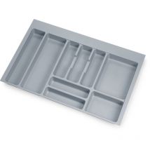 Besteckeinsatz Optima für Universalschublade, Modul 800mm, Kunststoff, Grau - Grau - Emuca