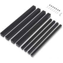 Emuca - Quadratische Tischbeine und Tischrahmen, 50x50mm, 750x750mm, Stahl, Schwarz lackiert