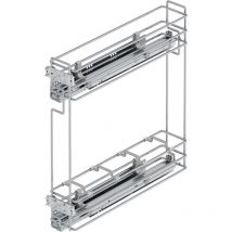 Flaschenregal Suprastar, ausziehbar, mit Schließautomatik, Modul 150mm, Stahl, Verchromt - Emuca