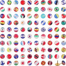 Kreative Pinnnadeln, Nationalflaggen-Pinnnadel, Länderkarte, Pinnnadeln für Pinnwand, Karte, Büro (200 Stück, verschiedene Ländermuster)