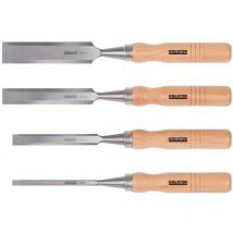 Varo - Juego de 4 Formones con Mango de Madera 6, 12, 18, 24mm.