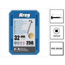 Pocket-Hole Linsenkopfschraube 32 mm 250 Stk ( SML-F125-250 ) Vierkantantrieb Teilgewinde Feingewinde selbstschneidend verzinkt - Kreg