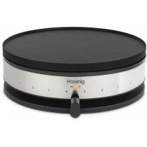 HKoenig KREP56 Crêpesgerät 1500W – große und kleine Pfannkuchen – einstellbarer Thermostat bis 230°C – Edelstahl – inkl. Wender und Spatel