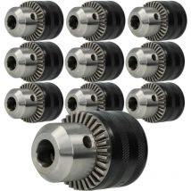 Kress 10x Clamping Chuck Jaw Adapter 1.5 - 13mm - 13mm (1/2") x 20 compatible with Berner Screwdriver Drill, Hammer Drill
