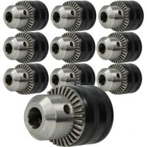 10x mandrino a cremagliera 1,5 - 13mm - 13mm (1/2') x 20 compatibile con universale Würth, Ryobi, Panasonic trapano - Kress