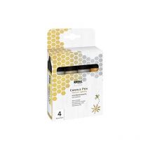 Kreul - 49756 lot de 4 stylos à pointe fine avec cire d'abeille pour décorer et peindre des bougies argenté pailleté doré argenté