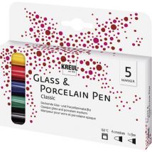 Kreul Porzellanmaler brillant 5er Set PorcelainPen 160°C Bastelfarben