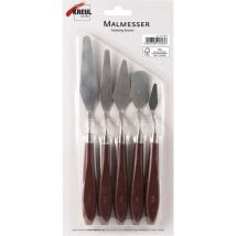 Kreul - Solo Goya Malmesser Set mit Metallklingen und Holzgriffen 5 Stück Malmesser