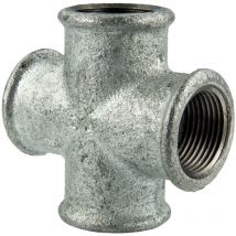 Temperguss-Gewindefitting verzinkt Kreuzstück, allseitig ig 3/4 Zoll, Typ 180, dvgw