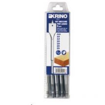 Mw-tech - Krino 05055100 - Set Mecchie Piatte per Legno, Codolo Esagonale ¼' - 6 Pezzi