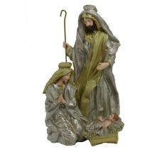 Krippe aus Weißgoldharz cm24,5x19,5h39,5