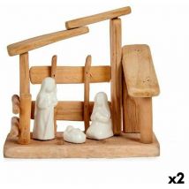 Krippe WeißNatürliche Holzkeramik 18 x 17 x 8 cm (2 Stück) - Krist+