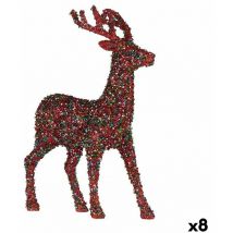 Krist+ Rentier Weihnachtsdekoration Figur Glitter Mehrfarbig Kunststoff 15 x 45 x 30 cm (8 Stück)