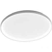 Krizia – Dimmbare 60-W-LED-Deckenleuchte – 5500 lm, 4000 k natürliches Licht, Opaldiffusor, satiniertes weißes Aluminium, d. 60 cm, IP20