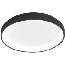 Krizia - Dimmbare LED-Deckenleuchte 30W 3000K - Warmes Licht 2600lm, Opaldiffusor, schwarzer Rahmen, IP20, T.27 cm, modernes Design