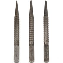 Körner-Set 1,5 - 2,5 - 3 mm x 100 mm, gehärteter Carbon-Stahl - Masterproof Professional