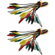 Krokodilklemmen Verbinder Satz Kroko Set 20 Kabel 5 Farben