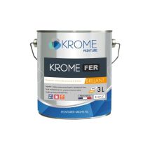 Krome Peinture - Krome Fer Peinture-laque glycéro antirouille Intérieur et Extérieur Couleur: Blanc - Conditionnement: 3L