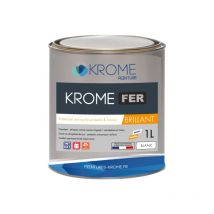 Krome Peinture - Krome Fer Peinture-laque glycéro antirouille Intérieur et Extérieur Couleur: Blanc - Conditionnement: 1L