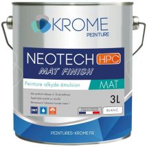 Krome Peinture - Krome Neotech Mat Finish Peinture Mate Sans Reprise Finition Murs et Plafonds Finition: Mat - Couleur: Blanc - Conditionnement: 3L