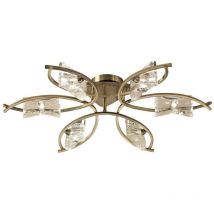 Diyas - Inspired Mantra - Kromo - Semi Flush Ceiling 6 Light G9, Antique Brass