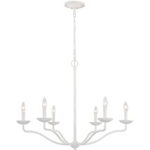 Feiss - Lampadario Classico Annie Acciaio Bianco Gesso 6 Luci E14