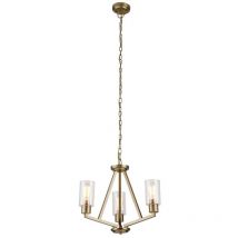 Lampadario Contemporaneo Deryn Acciaio Ottone Naturale 3 Luci E27