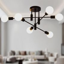 Ganeed Lámpara de araña Lámpara colgante moderna de 6 luces Lámpara de araña de soporte vintage industrial de metal para sala de estar comedor