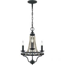 Elstead Feiss Nori Lustre à bras multiples en zinc patiné foncé avec bois flotté gris