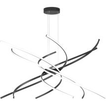 Moderner LED-Kronleuchter Top Light Tornado 88W 5950LM Schwarz - Natürliches weißes Licht - Pendelleuchte