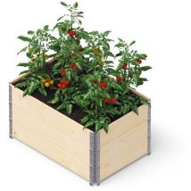 Kronus 3er-Set Palettenrahmen Hochbeet 80x60x60 cm stapelbar Aufsatzrahmen