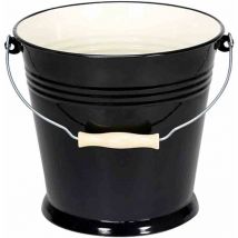 Eimer 'Triest' 10 l Emaille schwarz innen creme