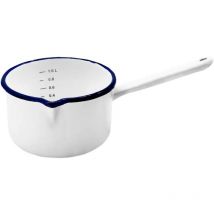 Husum Pentola con Manico, Smaltato, Bianco - Krüger