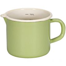 Krüger Karl 17012PAG - Pentola per Latte con beccuccio Juist, Smaltata, 12 cm, Colore: Verde