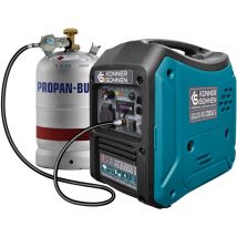 Ks 2000iG s LPG/Benzin-Inverter-Generator Schalldichtes Gehäuse (62 dB Lpa 7 m). Höchstleistung 2000 Watt, Schuko 230V, LED-Anzeige, ECO-Modus,