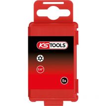Kstools - 1/4' Punta para tornillos Torx con orificio frontal, 75mm, TB27, paquete de 5