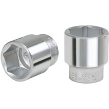 KSTOOLS Schlüsselbits 6-Kant 3/4" 28 mm – Chrom-Vanadium-Stahl – extra-dünn – matt satiniert – verchromt – DIN 3120, ISO 1174, DIN 3124, ISO 2725