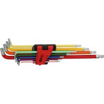 Set chiavi maschio piegata ad esagono incassato Torx con testa a sfera, piegata di 108°, 9 pz