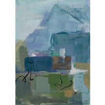 Kuateh - Quadro Astratto Multicolore Blu 50 x 70 cm Olio su Tela