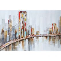Quadro Astratto Kuatéh Paesaggio di New York 120 x 80 cm Olio su Tela