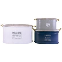 Set di 3 Scatole in Metallo – 75x39.5x40.5 cm, 60.5x31x31 cm, 50.5x27x27 cm – Kuatéh
