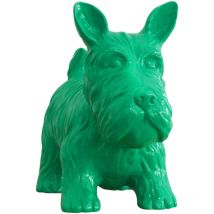 Dekorative Hundfigur Schnauzer Kuatéh aus Polyresin 38x18x31 cm Grün