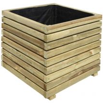 Jardipolys - Jardinera de madera cuadrada Kub 60 cm 169 l