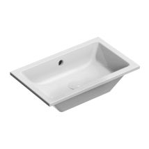 Kube X Lavabo En Céramique 60x37cm, Encastré, Blanc Extraglaze